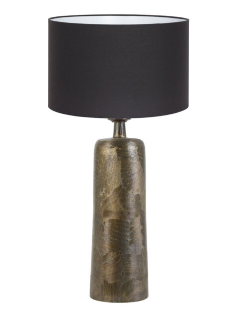 Lampe élégante bronze abat-jour noir-8371BR