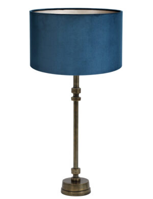 Lampe bronze abat-jour bleu foncé-8393BR