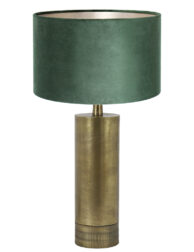 Lampe de table dorée abat-jour vert-8415BR