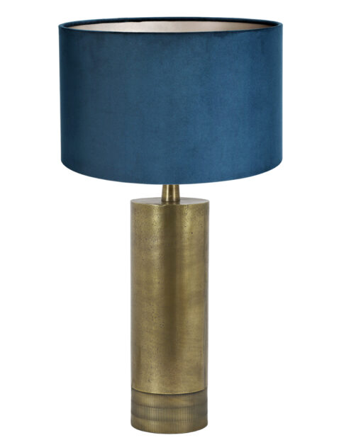 Lampe de table dorée abat-jour bleu-8421BR