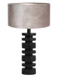Lampe table noir velours gris-8436ZW