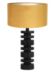 Lampe de table design noir abat-jour ocre-8437ZW