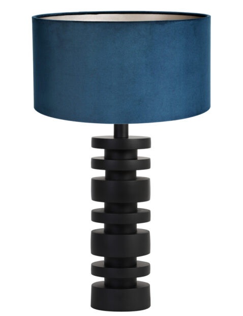 Lampe à poser design abat-jour velours bleu-8442ZW