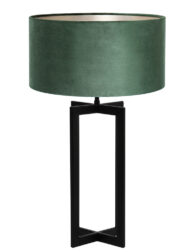 Lampe noire abat-jour velours vert-8454ZW