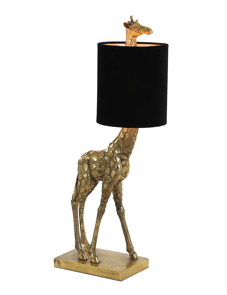 Lampe girafe bronze abat-jour noir-2923BR