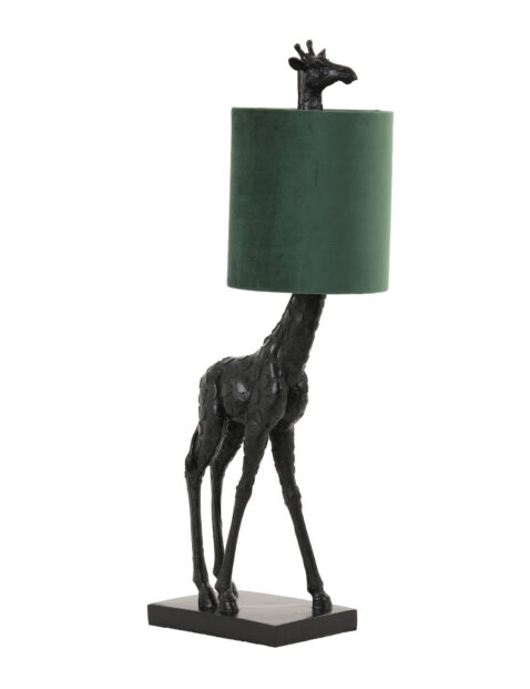 Lampe à poser girafe abat-jour vert noir-2923ZW