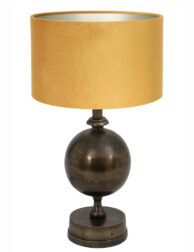 Lampe sphère bronze abat-jour ocre-7004BR