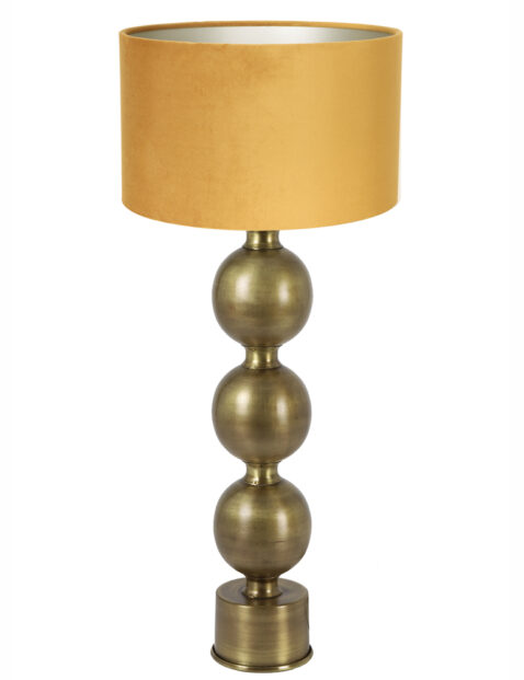 Lampe de table or classique abat-jour ocre-8348GO