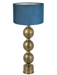 Lampe table abat-jour velours bleu-8351GO