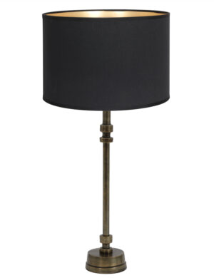 Pied de lampe élégant abat-jour noir-8389BR