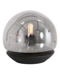 Lampe de table verre fumé variateur tactile noir-3104ZW