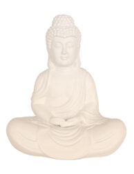 Lampe bouddha en pierre blanc-3107W