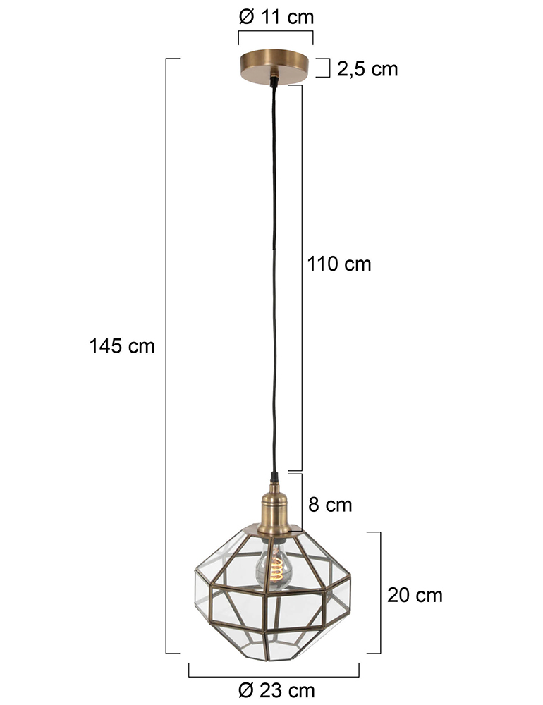 Suspension géométrique Steinhauer Pimpernel bronze – Image 6