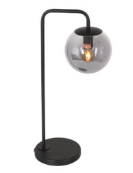 Lampe de table abat-jour verre fumé noir-3324ZW