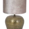 Lampe vase or décorée abat-jour argenté-7016BR