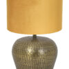 Lampe de table ronde abat-jour ocre or-7018BR