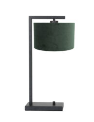 Lampe de table métal avec abat-jour vert Steinhauer Stang noir-7121ZW