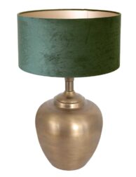 Lampe vase classique bronze abat-jour vert-7205BR