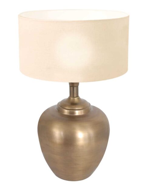 Lampe vase bronze abat-jour blanc-7206BR