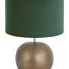 Pied de lampe bronze abat-jour velours vert-7344BR