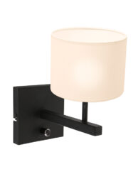 Lampe de table noire abat-jour blanc-8171ZW