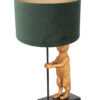 Lampe à poser suricate abat-jour velours vert-8226ZW
