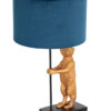 Lampe velours bleu suricate  velours taupe-8229ZW