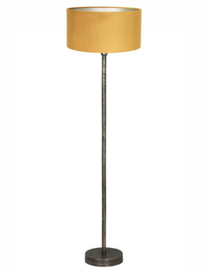 Lampadaire en métal patiné abat-jour ocre-8423ZW