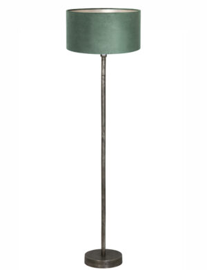 Lampadaire en métal abat-jour velours vert-8426ZW