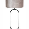 Lampe de table ovale noire abat-jour velours gris-8429ZW