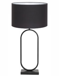 Pied de lampe ovale abat-jour noir-8434ZW