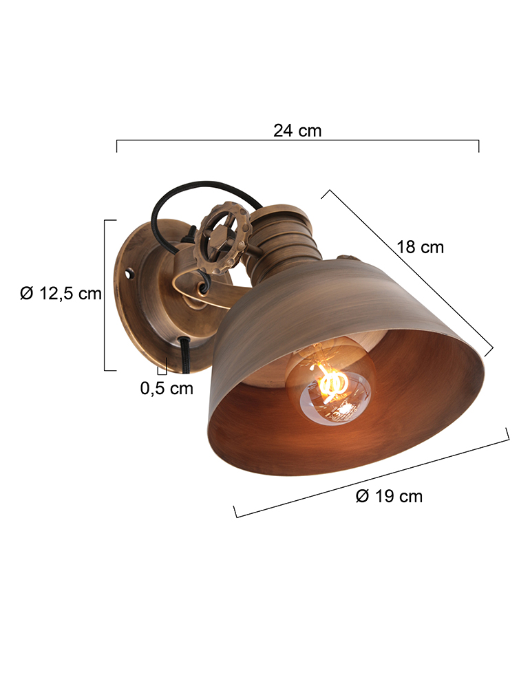 Spot mural vintage Anne Lighting Sprocket bronze – Image 6