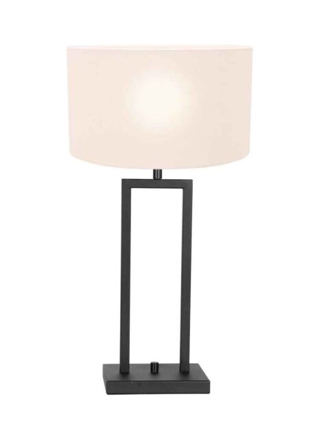 Lampe de table noire abat-jour blanc-8209ZW