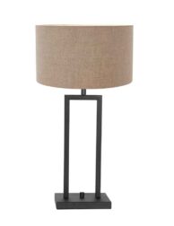 Lampe de table noire abat-jour beige-8210ZW