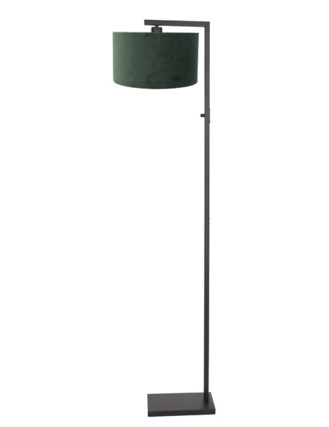 Lampadaire moderne noir abat-jour vert-8219ZW