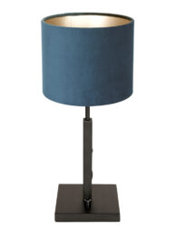 Lampe de table noir abat-jour bleu-8249ZW
