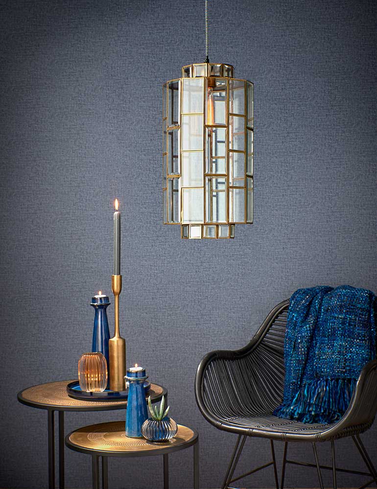 Magnifique suspension verrière Light & Living Søstrene bronze et verre ...