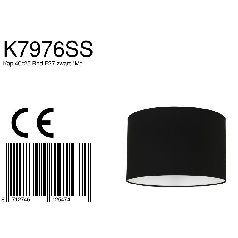 Abat-jour en tissu noir moderne Mexlite – Image 6