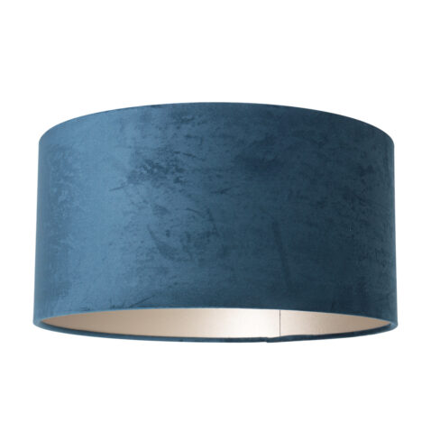 abat-jour-rond-en-velours-40-cm-steinhauer-lampenkappen-bleu-k1068zs