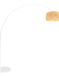 lampadaire-penche-moderne-blanc-abat-jour-raphia-steinhauer-sparkled-light-naturel-et-opaque-3785w-1