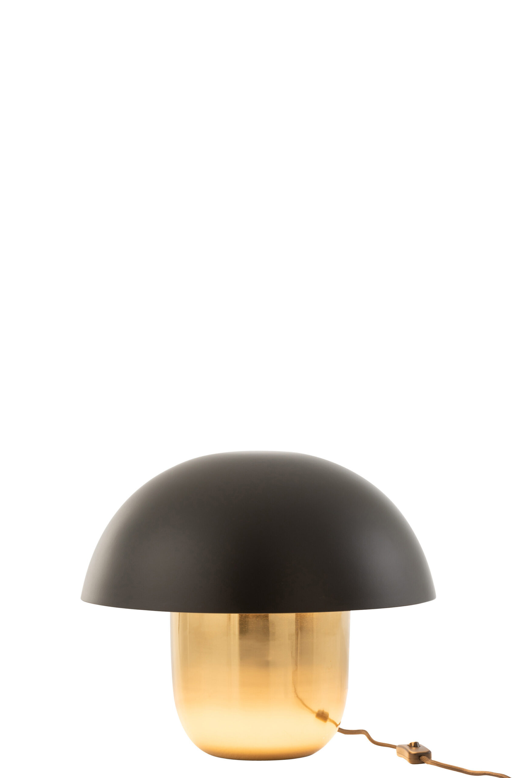Lampe de table champignon noir et or