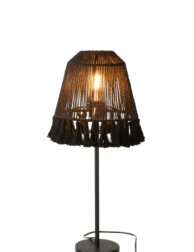 lampe-de-table-retro-noire-avec-pompons-jolipa-mila-30965-1
