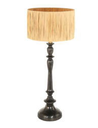 lampe-de-table-rustique-noire-avec-abat-jour-en-rotin-steinhauer-bois-noirantique-et-naturel-3766zw