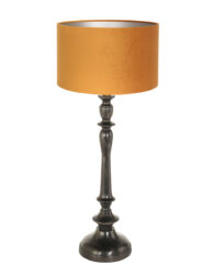 lampe-de-table-vintage-orange-pied-noir-steinhauer-bois-noirantique-et-or-3768zw