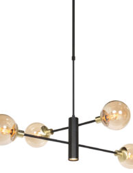 plafonnier-moderne-avec-quatre-boules-couleur-champagne-steinhauer-constellation-laiton-et-noir-3805me