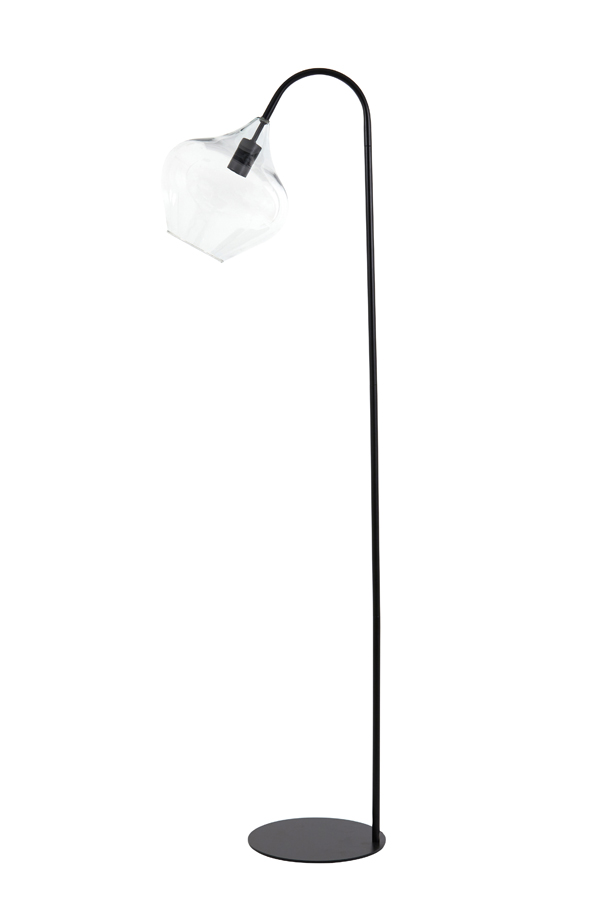Lampadaire avec abat-jour en verre clair Light & Living Rakel