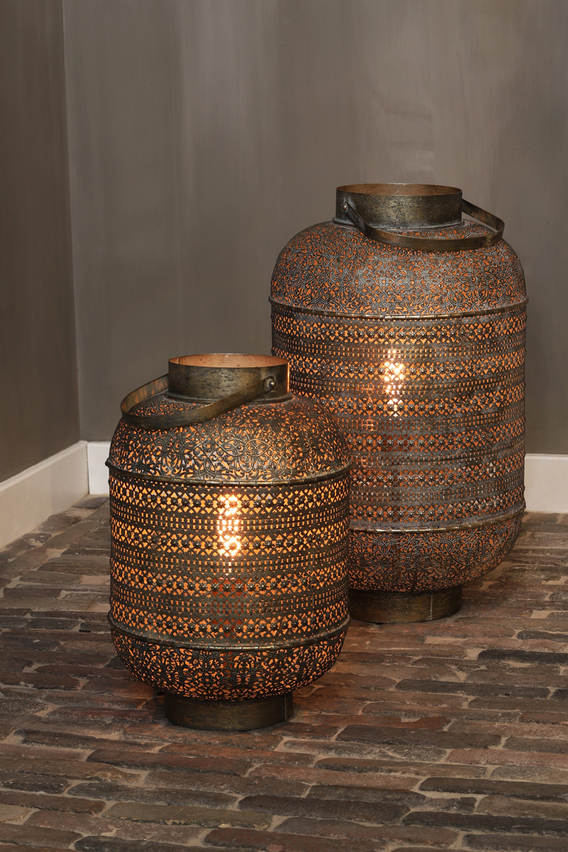 Lampe de table lanterne orientale dorée Light & Living Udupi – Image 2