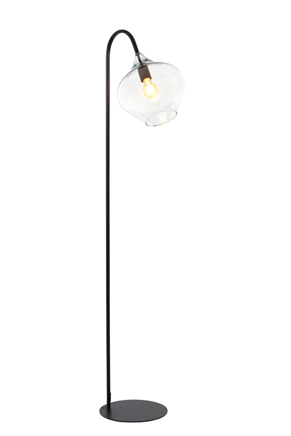 Lampadaire avec abat-jour en verre clair Light & Living Rakel – Image 2