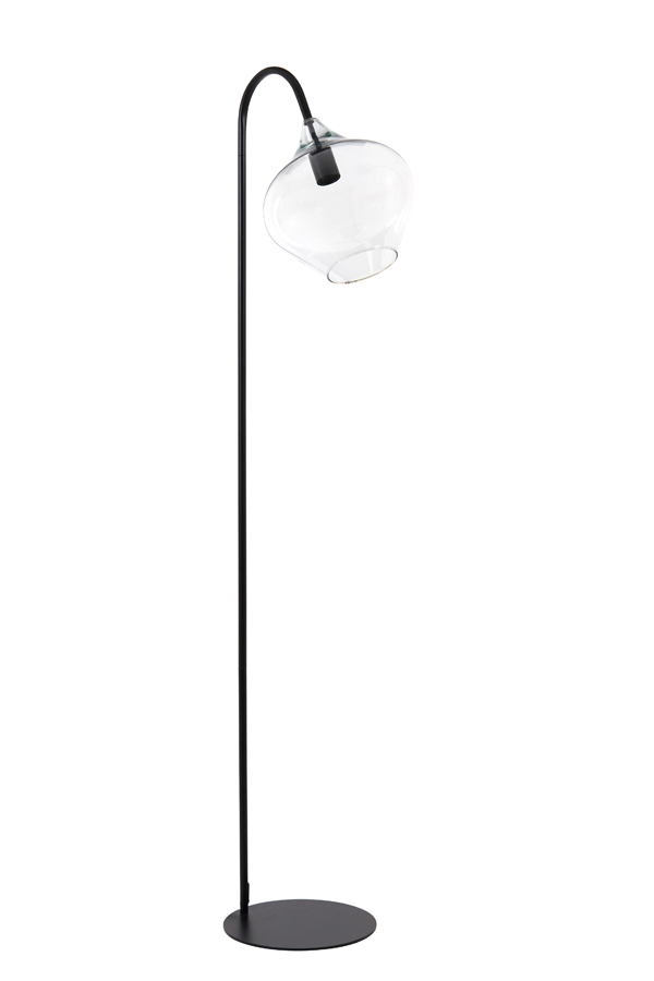 Lampadaire avec abat-jour en verre clair Light & Living Rakel – Image 4
