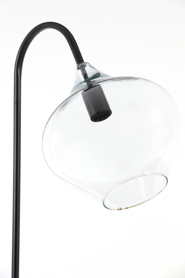 Lampadaire avec abat-jour en verre clair Light & Living Rakel – Image 5